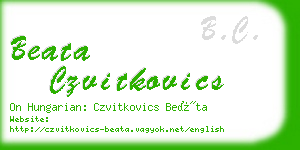 beata czvitkovics business card